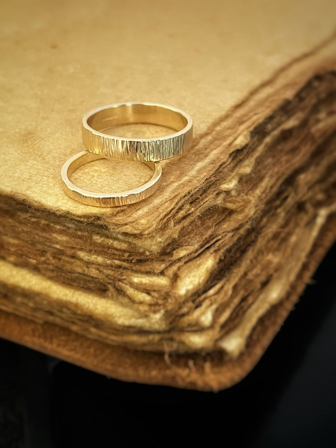 Rooted in Gold: Handmade Tree-Bark Rings from Recycled Gold in Worcestershire