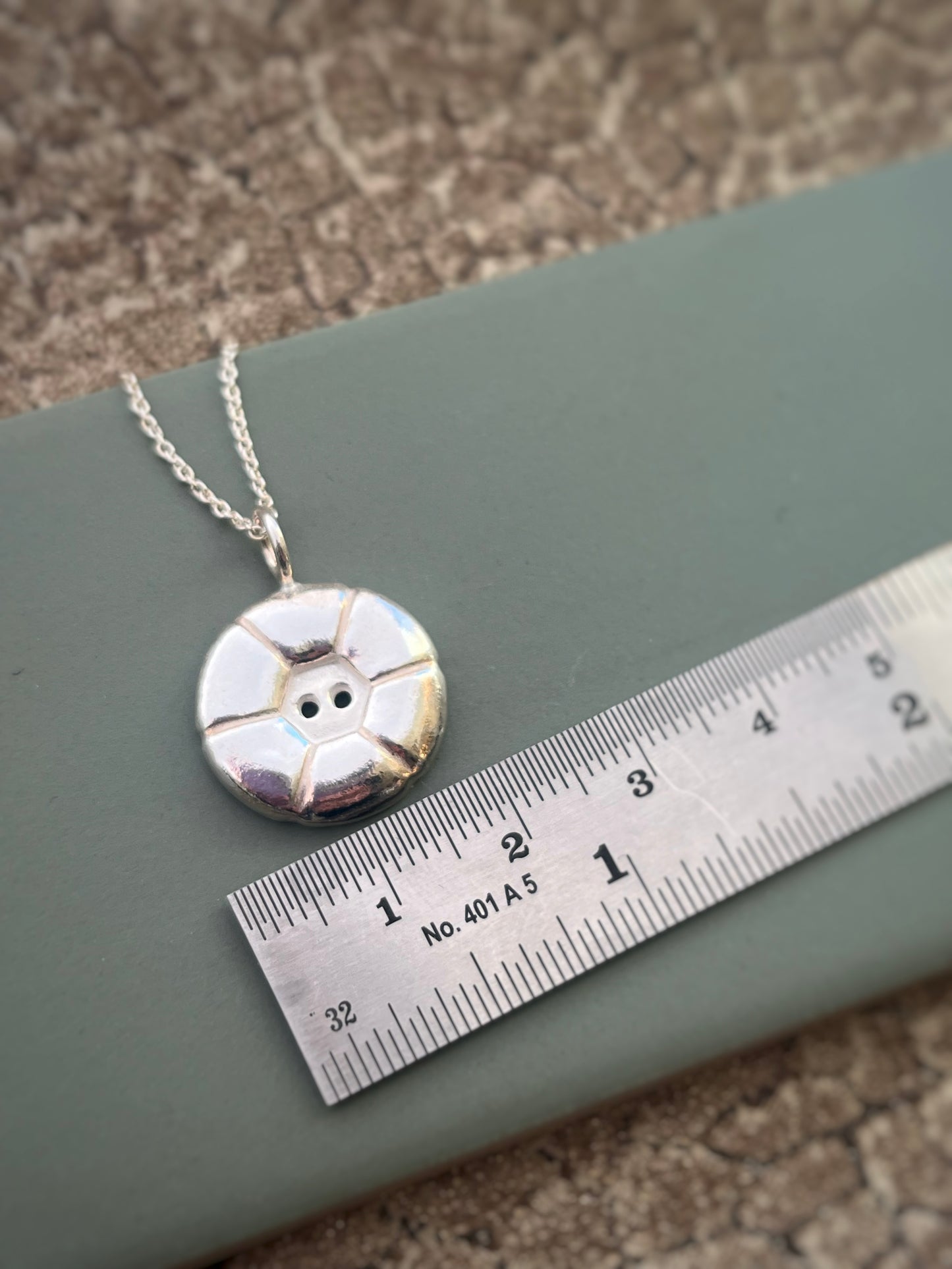 Button Fine silver pendant 1
