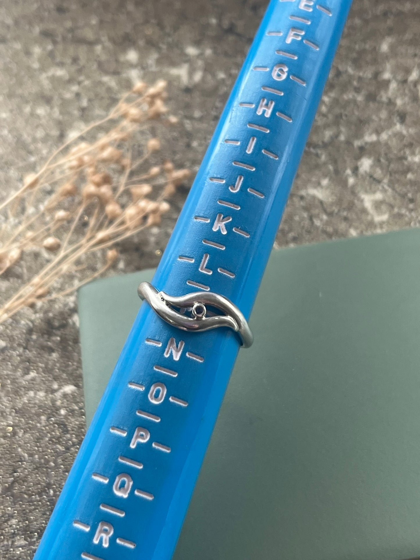 Amethyst and sterling silver swirl ring