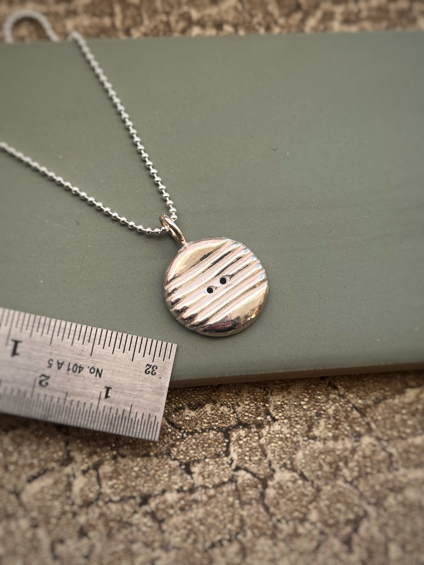 Button Fine silver pendant 3