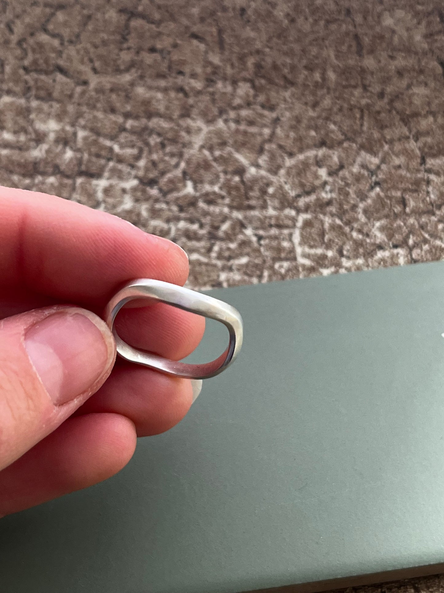 Wave sterling silver ring size Q