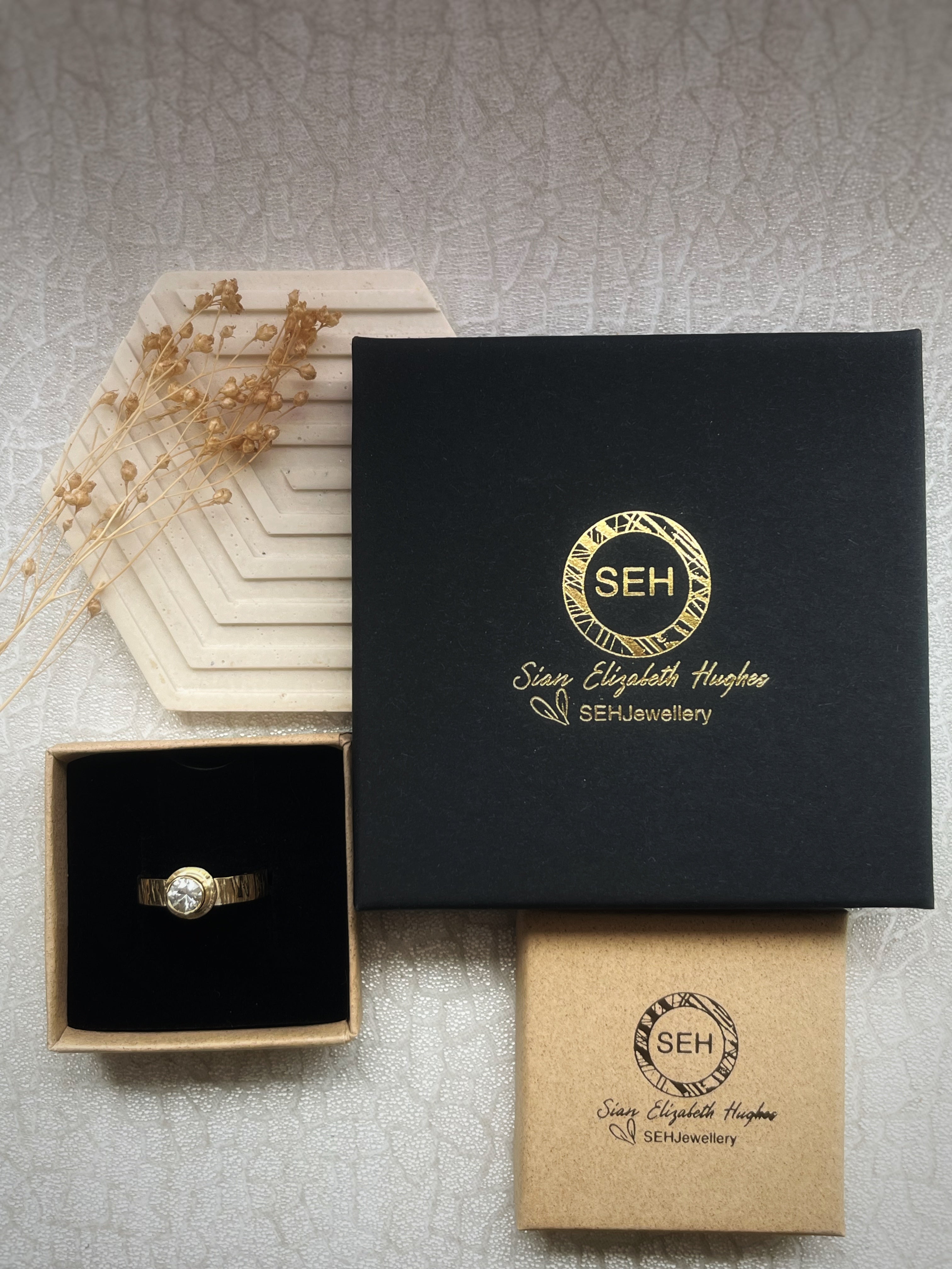 Recycled solid gold packaging