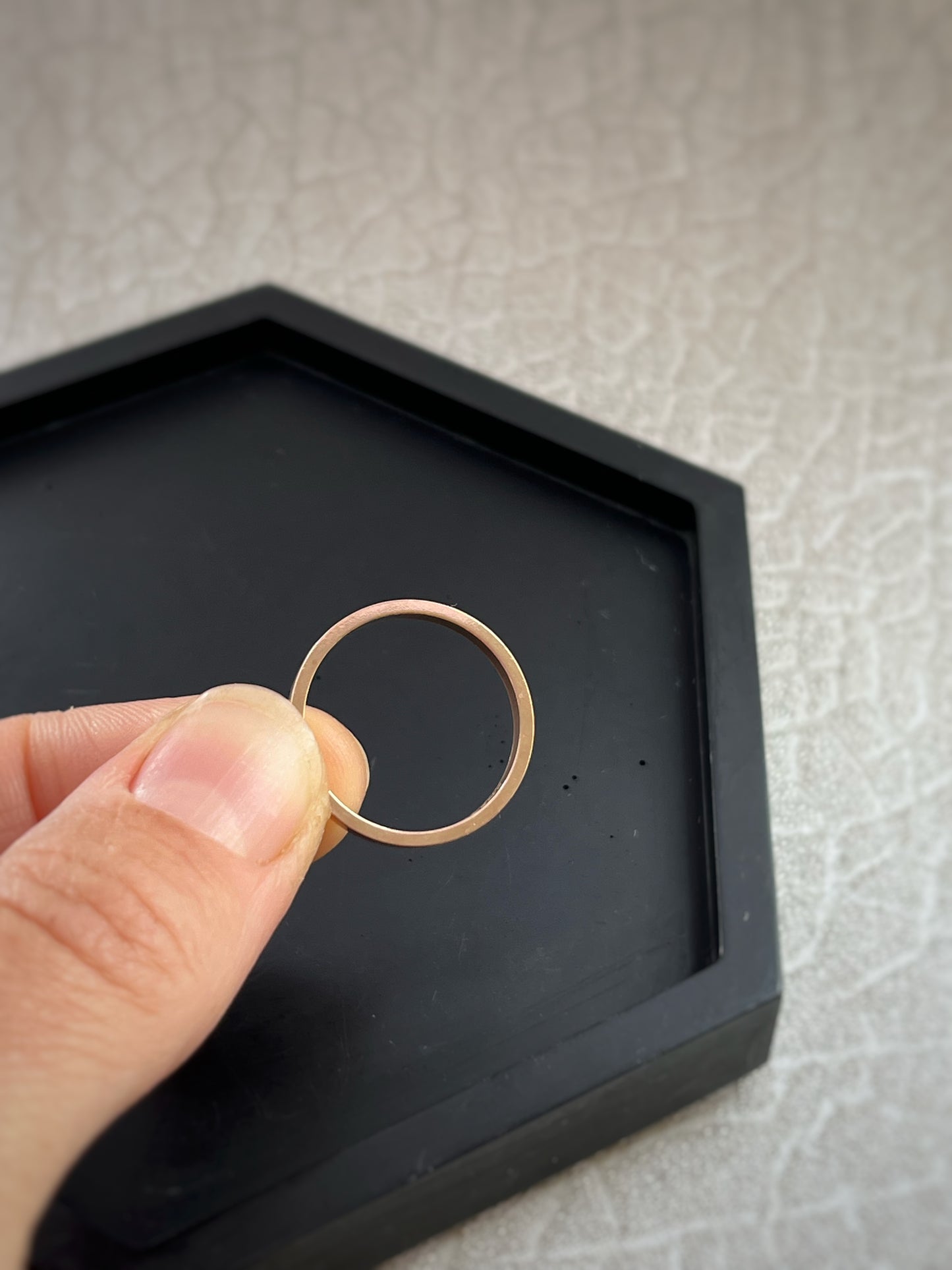 Solid 18ct Rose gold 2mm simple plain modern delicate recycled gold flat band ring