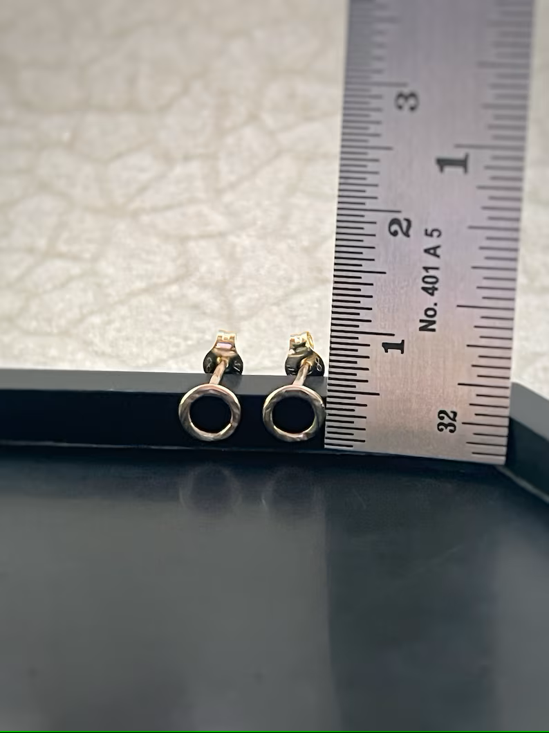 Teeny tiny, 9ct yellow gold round stud earrings- 5mm