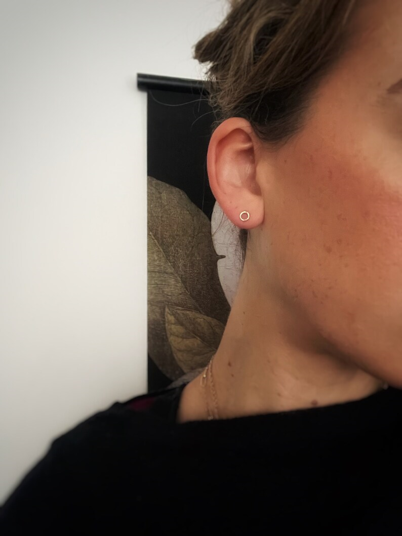 Teeny tiny, 9ct yellow gold round stud earrings- 5mm