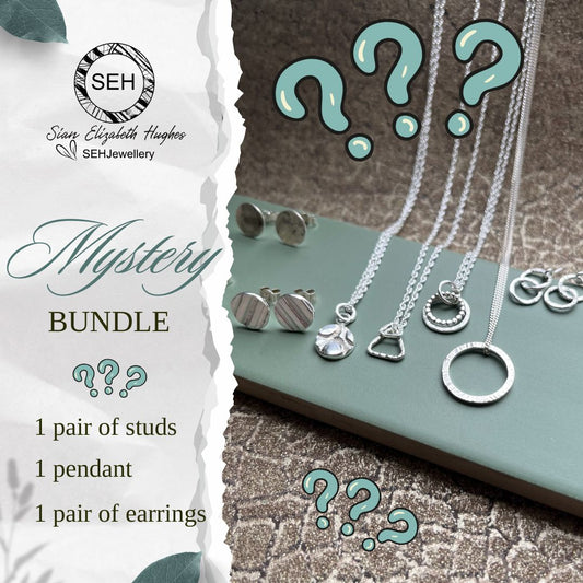 Mystery bundle of 3 handmade pieces of solid silver jewellery