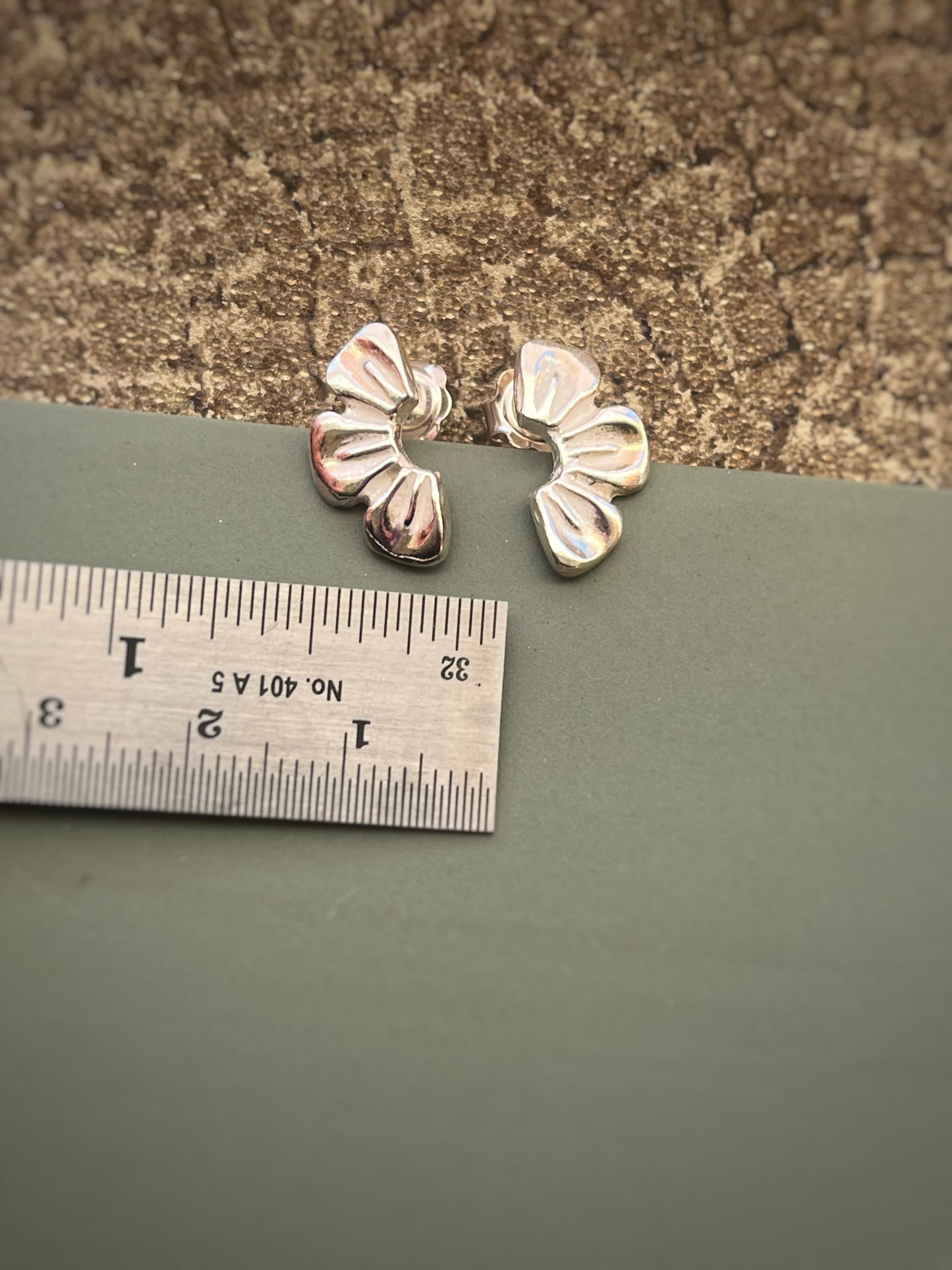 Floral fine silver earrings