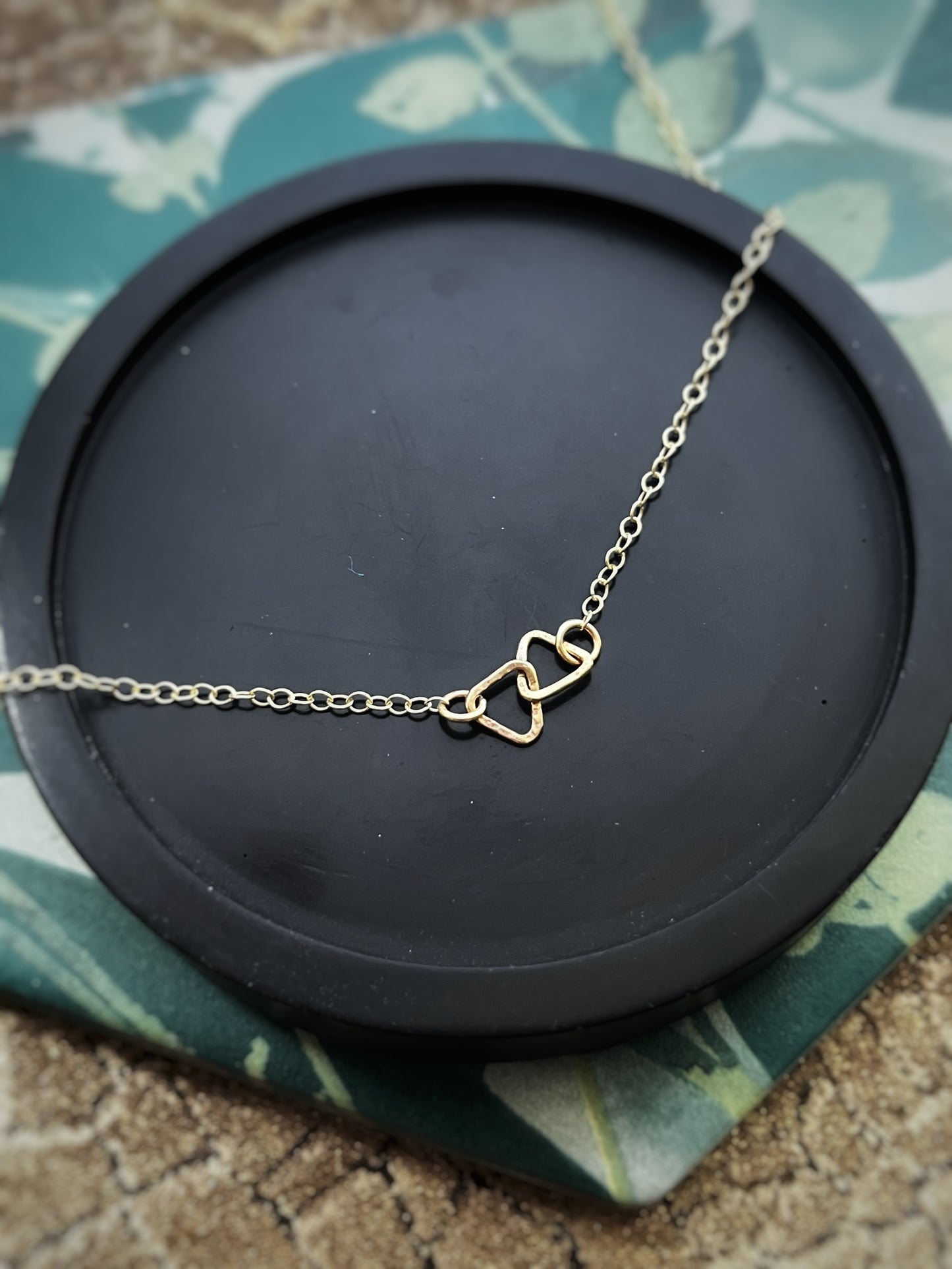 Solid 9ct yellow gold triangle necklace 18 inches