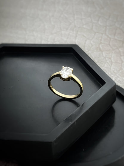 Solid gold 9ct yellow gold 1 carat oval lab grown diamond engagement ring