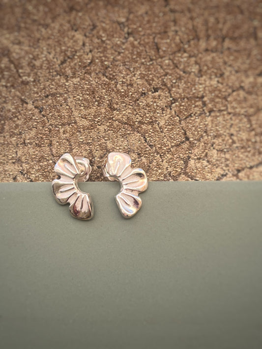 Floral fine silver earrings