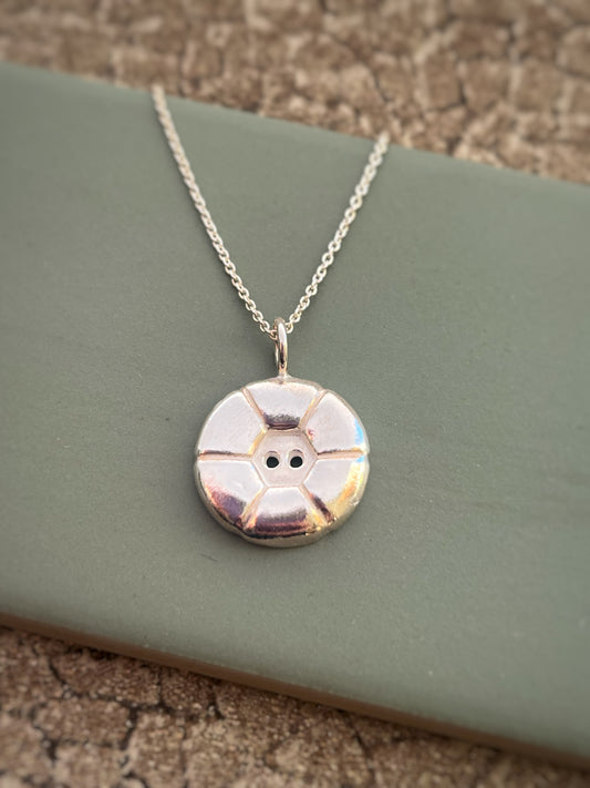 Button Fine silver pendant 1