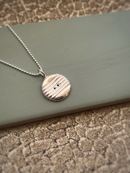 Button Fine silver pendant 3