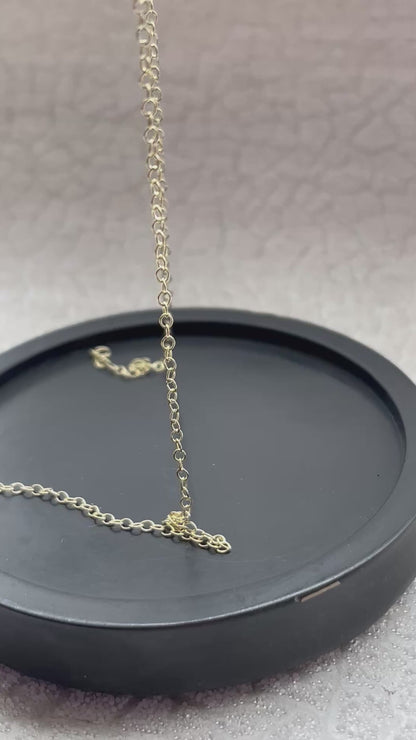 Solid 9ct gold  triangle handmade hammered textured interlocking circle necklace
